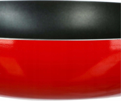 Tigan alumini Enamel, 28 cm, i kuq