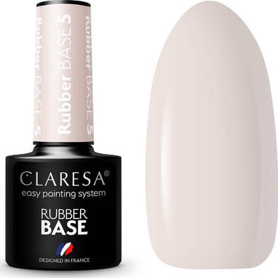 Bazë xheli për thonj Claresa Rubber Base 5, UV LED, 5g, nude e çelët