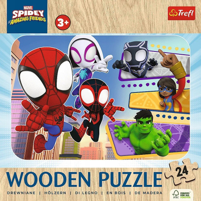 Puzzle druri Trefl Junior 50 Spiderman, 24 pjesë, 28 x 19.5 cm, shumëngjyrësh