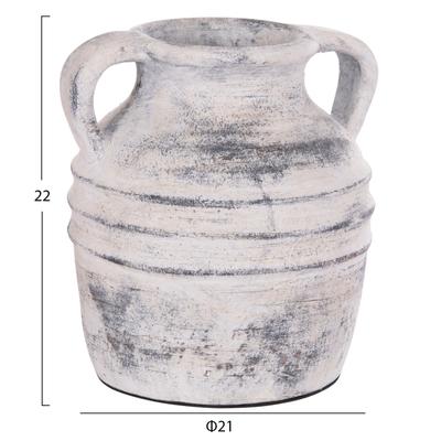 Vazo dekorative HomeMarkt VERMO HM4398, terrakote, 21x22cm, gri e çelët