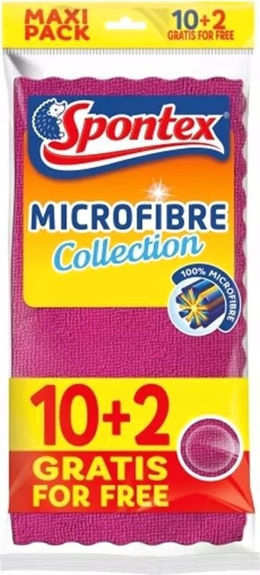 Lecka mikrofibre Spontex Microfibre Collection, set me 12 copë, 30 x 30 cm, me ngjyra të ndryshme