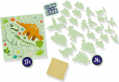 Set për zbukurim muri SES Creative Glowing Dinos 25127, që ndriçon në errësirë, për kalamaj 5+