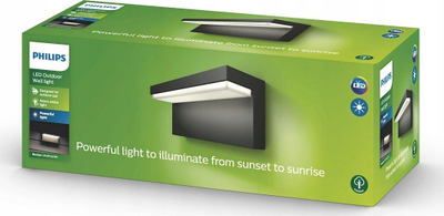 Dritë murale jashtë Philips Bustan, LED 2x4.5W, 1000 lm, antracit