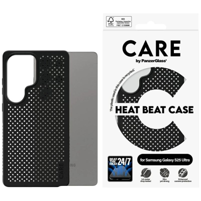 Mbulesë telefoni PanzerGlass Heat Beat Case për Samsung Galaxy S25 Ultra, shpërndarje nxehtësie, rezistente ndaj rënieve, e zezë