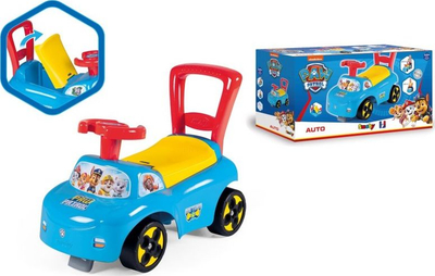 Makinë lodër hipje Smoby Paw Patrol, me timon, me dorezë për shtyrje, blu