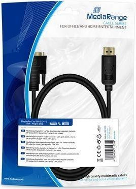 Kabëll video MediaRange MRCS199, DisplayPort në DVI, 2m, i zi