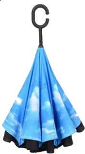 Çadër shiu për femra Blooming Brollies, e zezë/kaltër