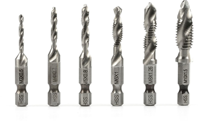 Set burgish filetues HSS, M3–M10, 6 copë, për metal