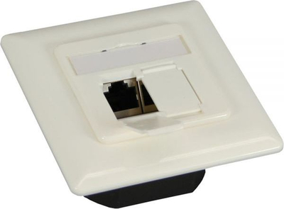 Kuti rrjeti InLine Socket Cat.6, 2x RJ45, e bardhë