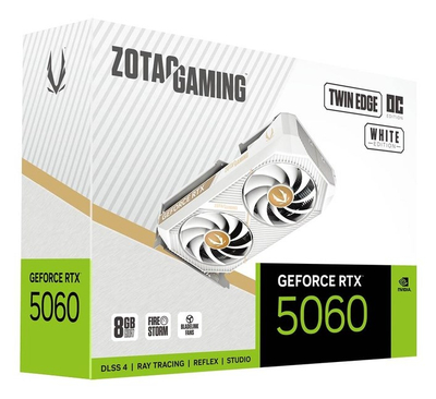 Графичка картичка Zotac NVIDIA GeForce RTX 5060 Twin Edge OC White Edition, 8GB GDDR7, бела