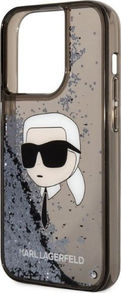 Mbrojtëse telefoni Karl Lagerfeld KLHCP14LLNKHCK, për iPhone 14 Pro, hardcase me glitter, e zezë