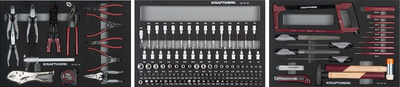 Set çelësash EVA 60/40, 1/4"+ 3/8"+ 1/2", 149 copë