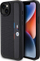 Kapak telefoni BMW Perforated Tricolor Line për iPhone 15 Plus 14 Plus, lëkurë ekologjike, i zi