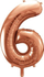 Balon folie PartyDeco numri 6, 86 cm, rose gold