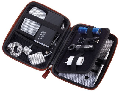 Организер за патување Troika Travel Case, со многу прегради, кафен