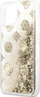 Mbrojtëse telefoni Guess Peony Liquid Glitter për iPhone 13 Mini 5.4", transparente, me shkëlqim flori