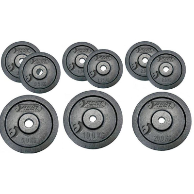 Peshat me disk Best Sporting, set 2x1.25 kg, gize, të zeza
