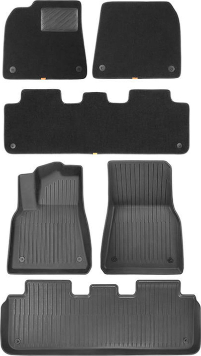 Tapete dyshemeje Baseus T Space Series, set 6 copë, për Tesla Model Y, të zeza