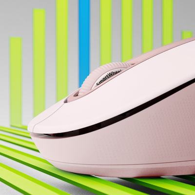 Maus Logitech Signature M650 L, RF Wireless + Bluetooth, rozë