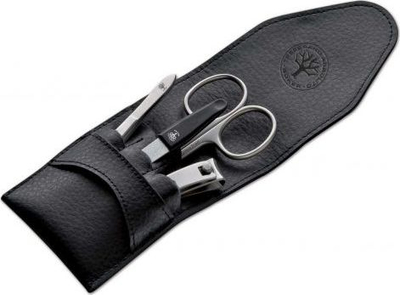 Set manikyr Böker Arbolito Basic, 4 pjesë, etui lëkure, i zi