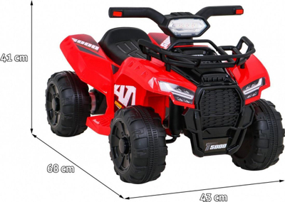 Katërçikël elektrik për fëmijë Ramiz Storm Red, motor 25W, deri 20 kg, i kuq