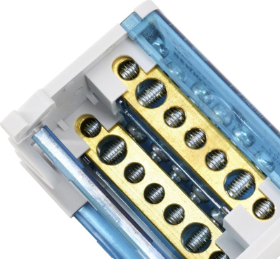 Bllok shpërndarës elektrik Bemko A18-MDB-211, 125A, 500V, blu