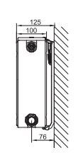 Radiator Stelrad Novello, tipi 22, 40 x 70 cm, 1000 W, i bardhë