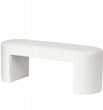 Puf i tapicuar Boltze SOLIN, MDF, 118x38x42 cm, i bardhë