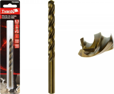 Spiralë metalpunuese HSS M35, 8.5 mm, metal kobalti