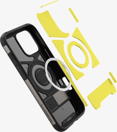 Kapak telefoni Spigen Slim Armor MagFit për iPhone 16 Pro Max, i fortë, me MagSafe, gri metalike