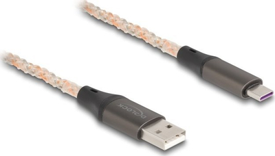 Kabllo USB DeLOCK USB 2.0 Type A në USB Type C, 1 m, me ndriçim RGB