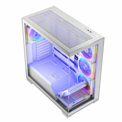 Kuti kompjuteri Modecom Stellar 8F ARGB 20, midi tower, xham i temperuar, e bardhë