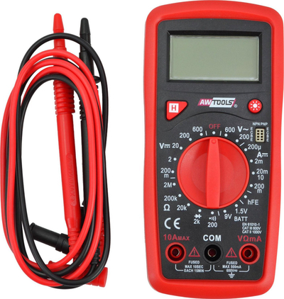 Multimetër dixhital, ekran LCD i madh, funksion DATA HOLD, i zi