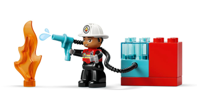 Set lodër LEGO Duplo 10473 Fire Truck, me zjarrfikës, shumëngjyrësh