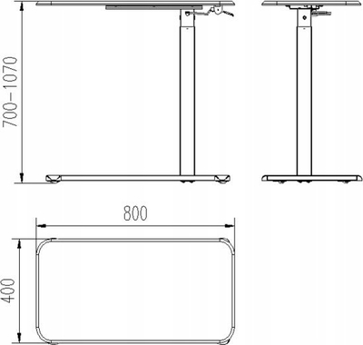 Tavolinë laptopi Unique LAPTOP DESK, lartësi e rregullueshme, 80x40cm, e bardhë