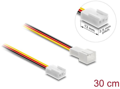 Kabllo zgjatuese për ventilator Delock, 3 pin, plug to socket, e zezë