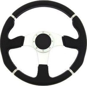 Timon sportiv MTuning Steering Wheel Pro 350mm, ofset 0mm, lëkurë, i zi