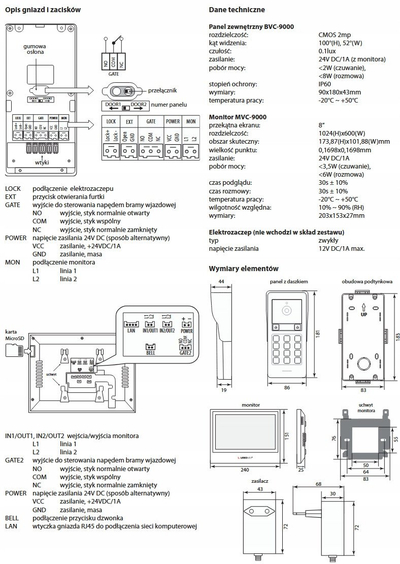 Set video interfon Laskomex Bastion Gemini 2-WIRE IP, monitor 8", lidhje Tuya, i bardhë