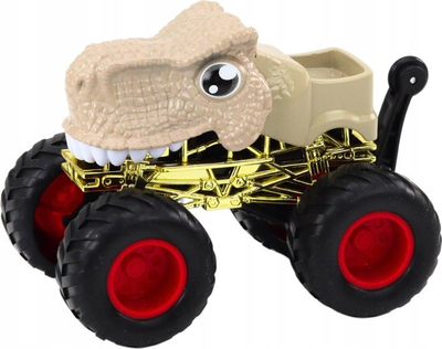 Makine lodër dinosaur off road, me rrota të mëdha gome, bezhë