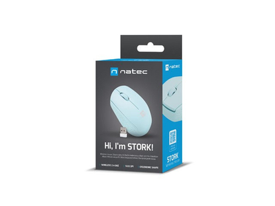 Безжичен глушец NATEC STORK, Bluetooth USB, 1600 DPI, светлосина боја
