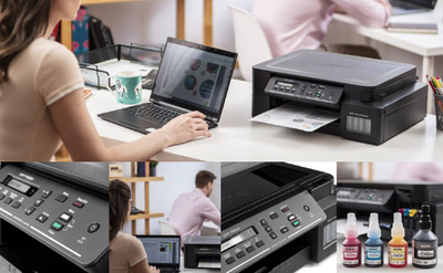 Printer multifunksional Brother DCP-T520W, inkjet A4, Wi‑Fi, gri
