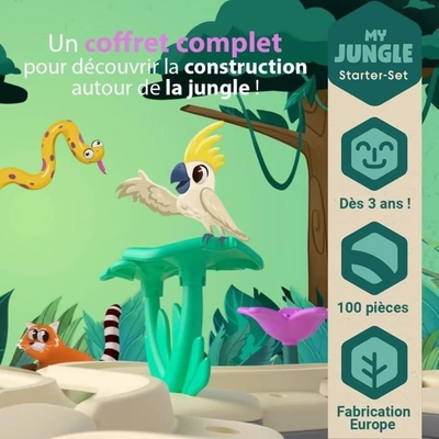 Set pistë mermeri Ravensburger GraviTrax Junior My Jungle, set fillestar, temë xhungël, shumëngjyrësh