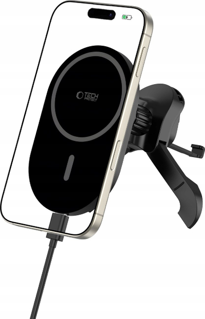 Mbajtës telefoni për veturë Tech-Protect MM15W-V6, MagSafe, karikim wireless 15W, i zi