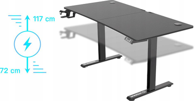 Играчка маса ULTRADESK Level V2, електрична, 140x68 cm, црна