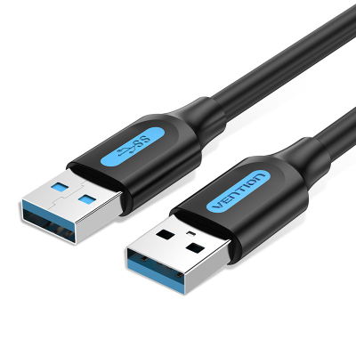 Kabllo USB Vention USB 3.0, USB A mashkull në USB A mashkull, 0.5 m, i zi