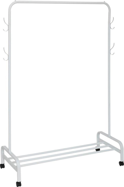 Varesë rrobash 5five GAR, me rrota, 118 x 45.5 x 160 cm, e bardhë