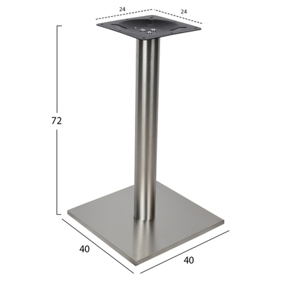 Bazë tavoline Inox HM421, 40x40 cm, lartësi 72 cm, inox