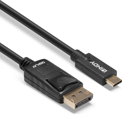 Kabllo Lindy USB Type C në DisplayPort, 10m, 4K 60Hz HDR, e zezë