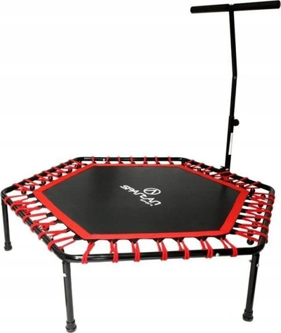 Trampolinë fitnesi Spartan katrore, 137 cm, me dorezë, e zezë me të kuqe