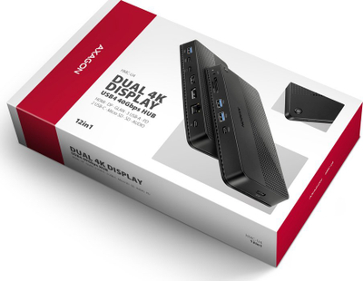 Docking station AXAGON HMC-U4, USB4 40Gbps, HDMI edhe DP 8K, gri